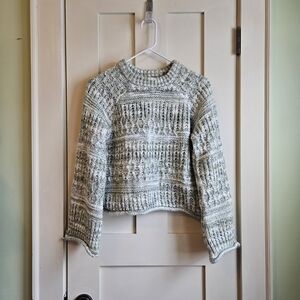 Universal Thread Textured Green and Cream Sweater